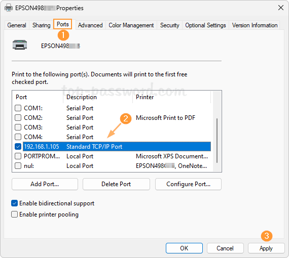 Adjust Printer Port Power Settings