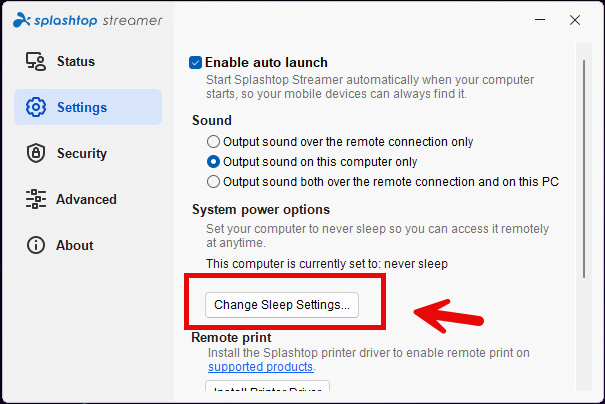 Set Printer to "Never Sleep"
