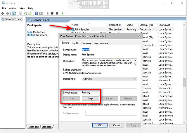 Change Spooler Settings