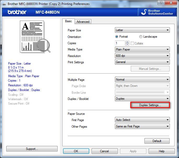 Enable and Use Printer Duplexing